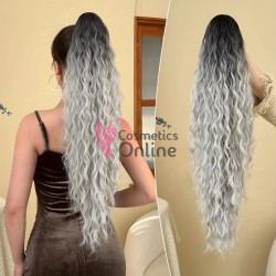Extensie de par coada ondulata Deep Wave cu cleste 70 cm Cod 1970B171 Brunet cu Gri Ombre
